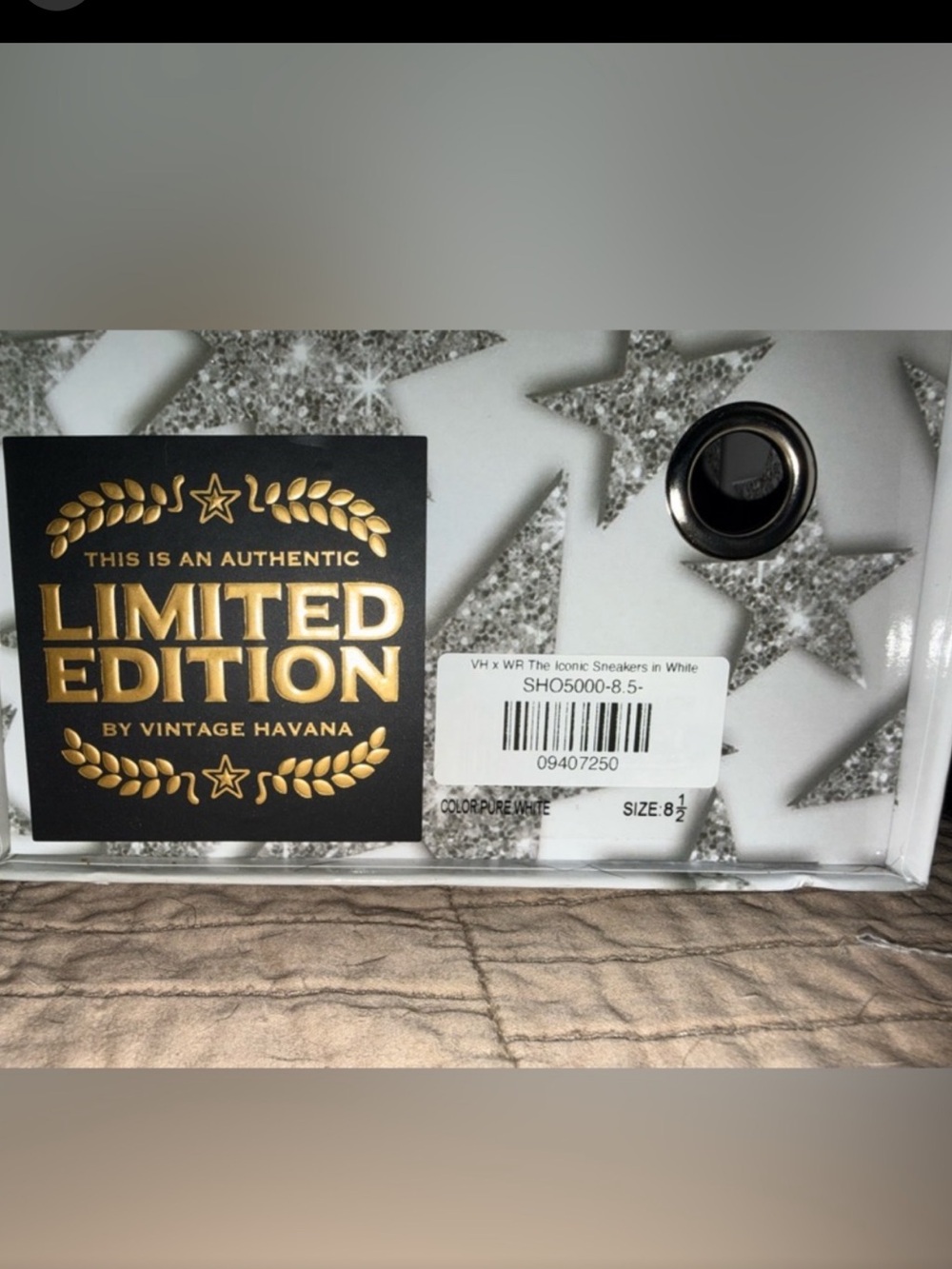 Rare Vintage Havana The Iconic Limited Edition Sparkle Star PureWhite Sz 8.5 - Picture 8 of 16